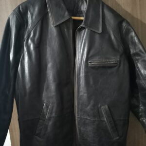 Campera De Cuero Genuino Leather Sound Negra Cazadora Talle 38