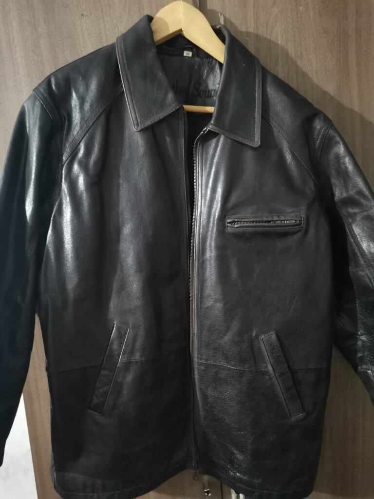 Campera De Cuero Genuino Leather Sound Negra Cazadora Talle 38