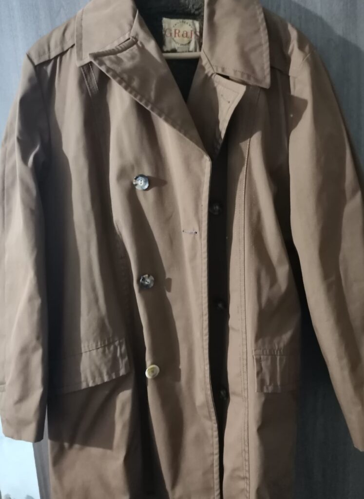 Sobretodo Vintage Grais Usa Gabardina Con Abrigo Corderito Talle S/M