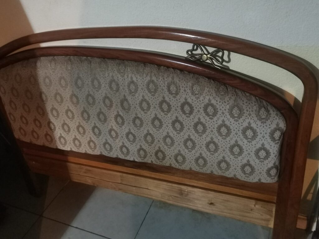 Respaldo De Cama Matrimonial Vintage Madera Maciza Tapizado